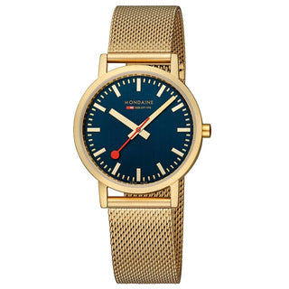 Classic, 36 mm, Tiefseeblaue goldene Edelstahluhr, A660.30314.40SBM, Frontansicht