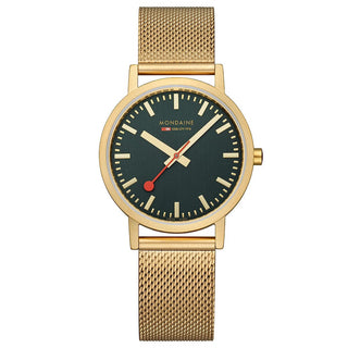 Classic, 36 mm, Waldgrüne goldene Edelstahluhr, A660.30314.60SBM, Frontansicht