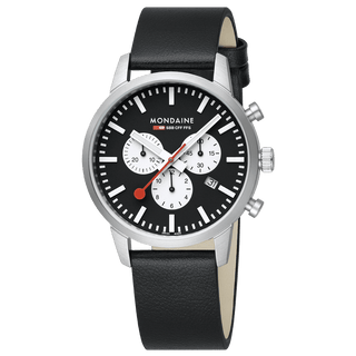 Neo, Schwarzes Veganes Traubenleder, 41 mm , Frontansicht