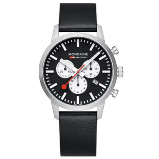 Neo, Schwarzes Veganes Traubenleder, 41 mm	, Frontansicht