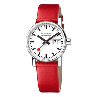 evo2, 30 mm, Rotes Veganes Traubenleder Uhr, MSE.30210.LCV, Frontansicht