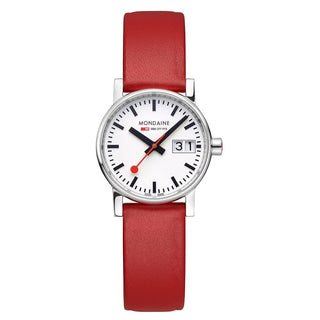 evo2, 30 mm, Rotes Veganes Traubenleder Uhr, MSE.30210.LCV, Frontansicht