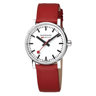 evo2, 35 mm, Rotes Veganes Traubenleder Uhr, MSE.35110.LCV, Frontansicht