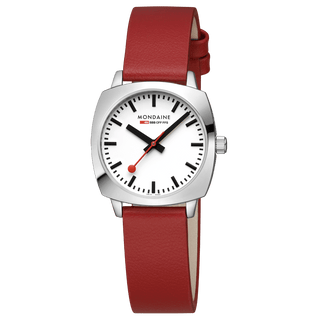 Cushion, 31 mm, Rotes veganes Traubenleder Uhr, MSL.31110.LCV, Frontansicht